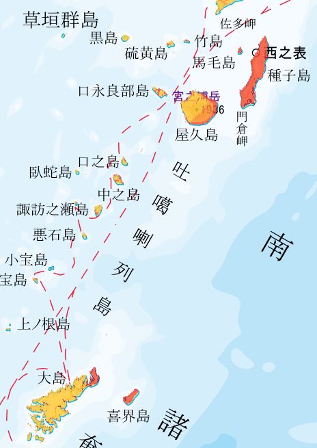 地震動予測地図　トカラ列島