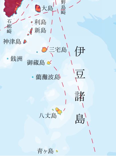 地震動予測地図　伊豆諸島