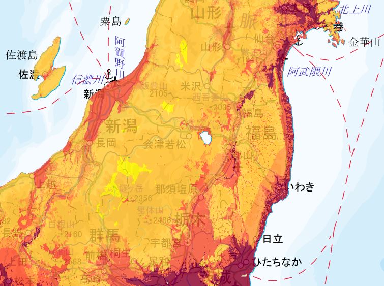 地震動予測地図　東北エリア2