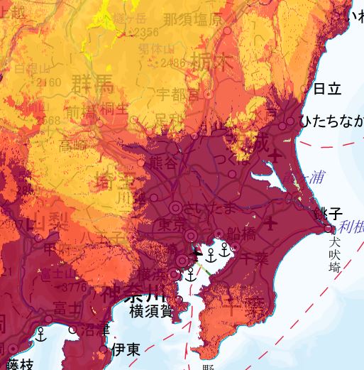 地震動予測地図　関東エリア